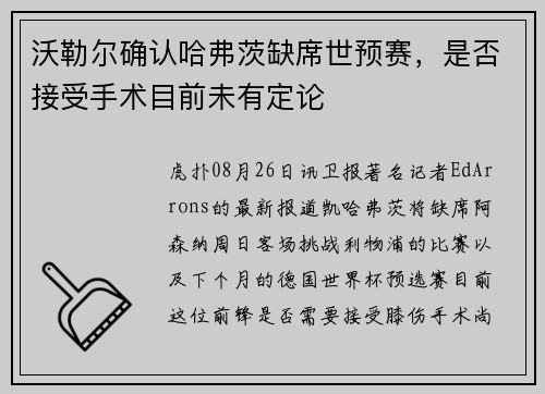 沃勒尔确认哈弗茨缺席世预赛,是否接受手术目前未有定论 沃勒尔确认哈弗茨缺席世预赛,是否接受手术目前未有定论